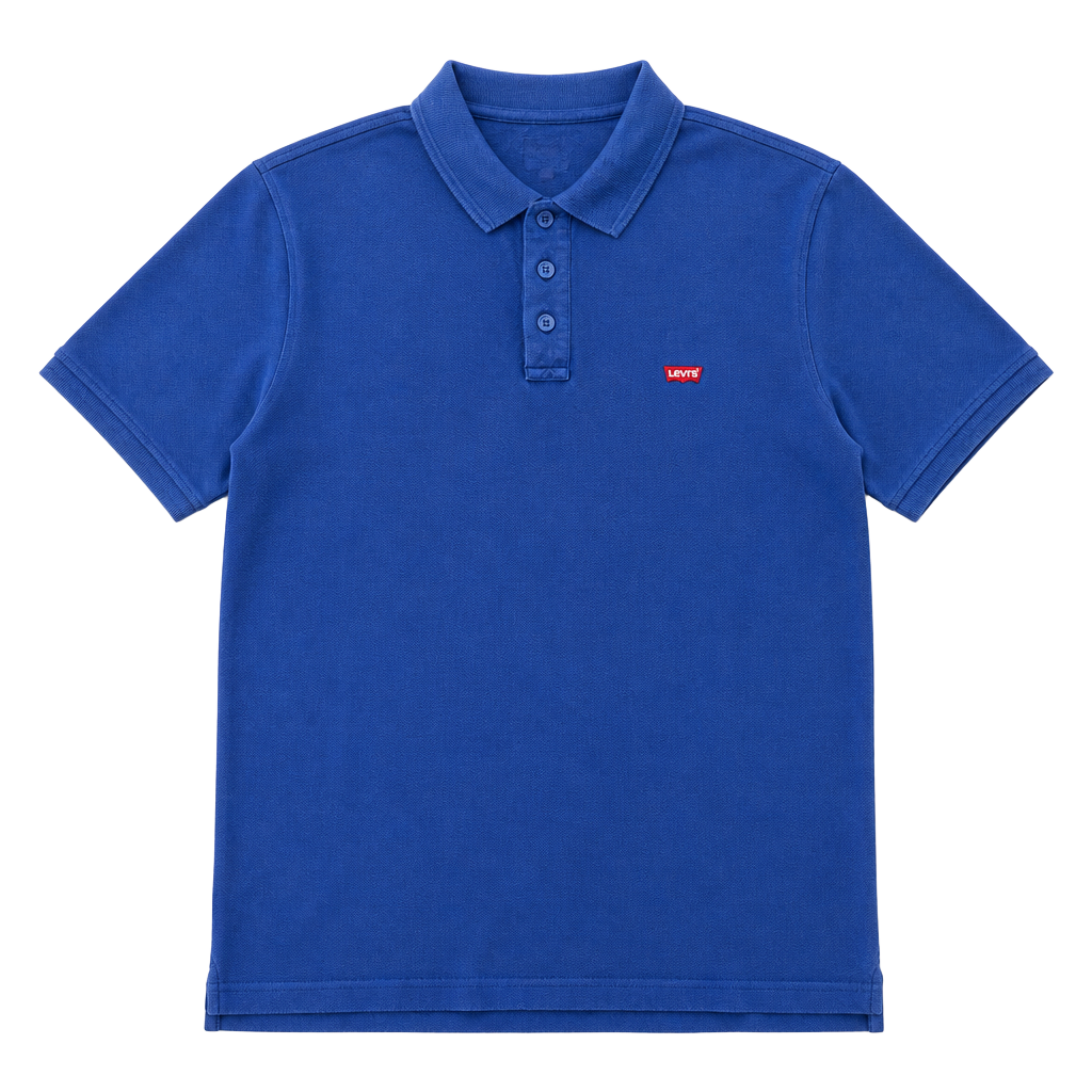 Levi’s Men’s Blue Short Sleeve Piqué Polo Shirt Red Tab Logo Size Medium 1