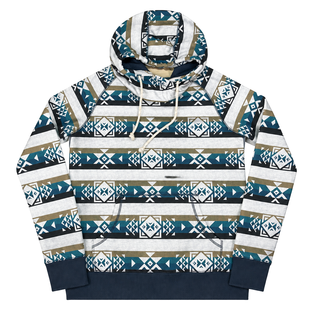 Burton Heron Pullover Size L Aztec Dryride Fleece Hoodie 1