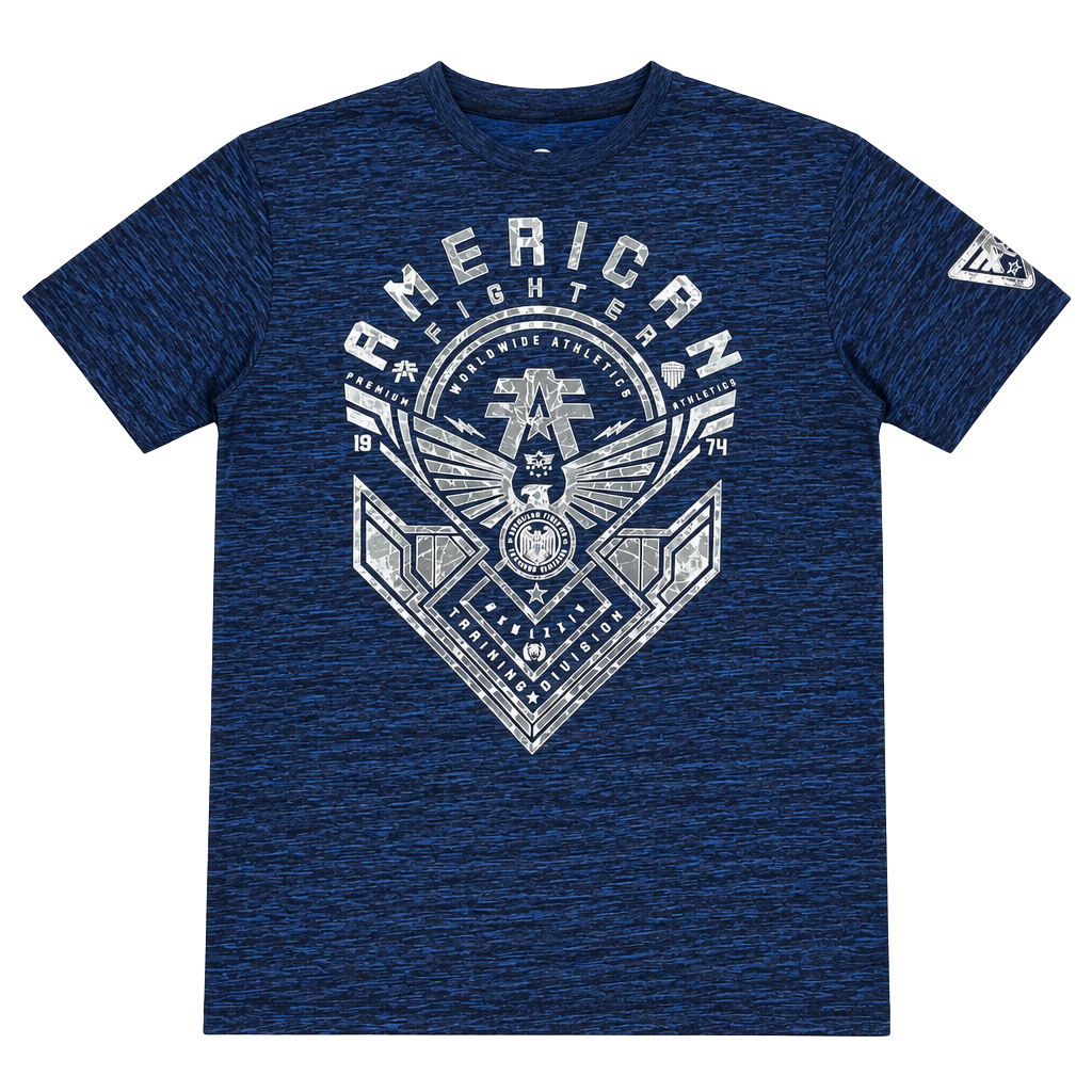 American Fighter T-Shirt 2XL Blue Graphic Tee Cotton Blend 1