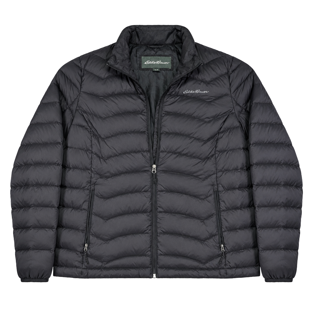Eddie Bauer Women's 2-Tone Down Jacket Size XL Black Puffer 1