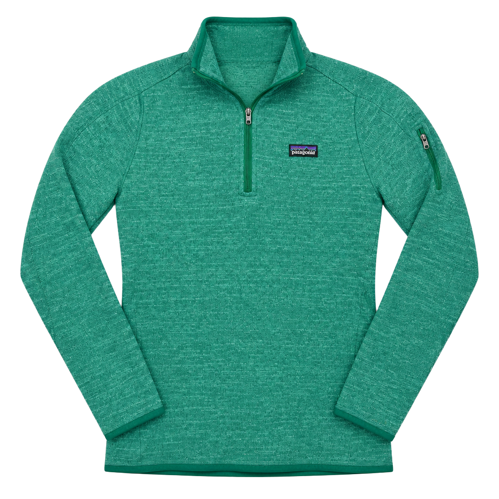 Patagonia Lightweight Better Sweater 1/4 Zip Size S Green Fleece Pullover 1