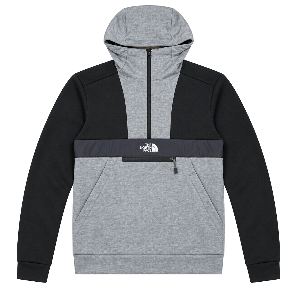 The North Face Hoodie Size M Gray Black Quarter Zip Pullover 1