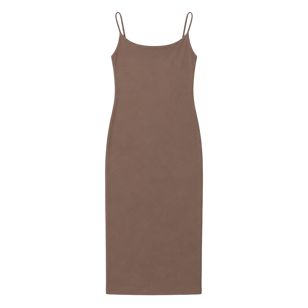 Skims Fits Everybody Brown Spaghetti Strap Maxi Dress Size Large Umber Womens 1