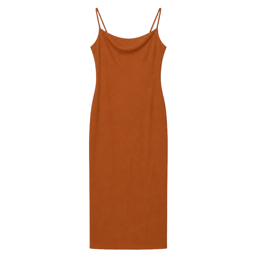 Skims fits everybody long slip dress bronze Burnt Orange Brown Size Large 1