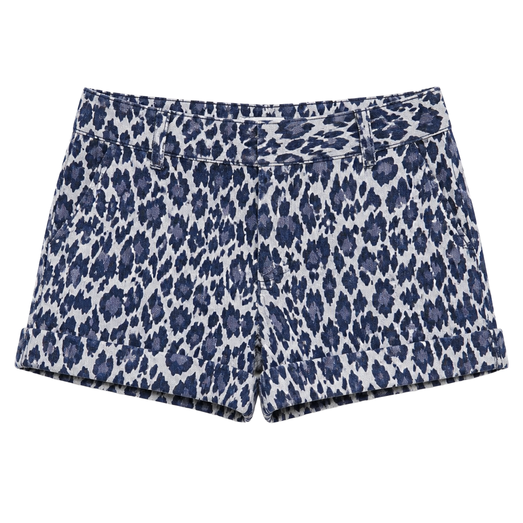 Alice & Olivia Cast Cheetah Animal Print Shorts Denim Size 4 1
