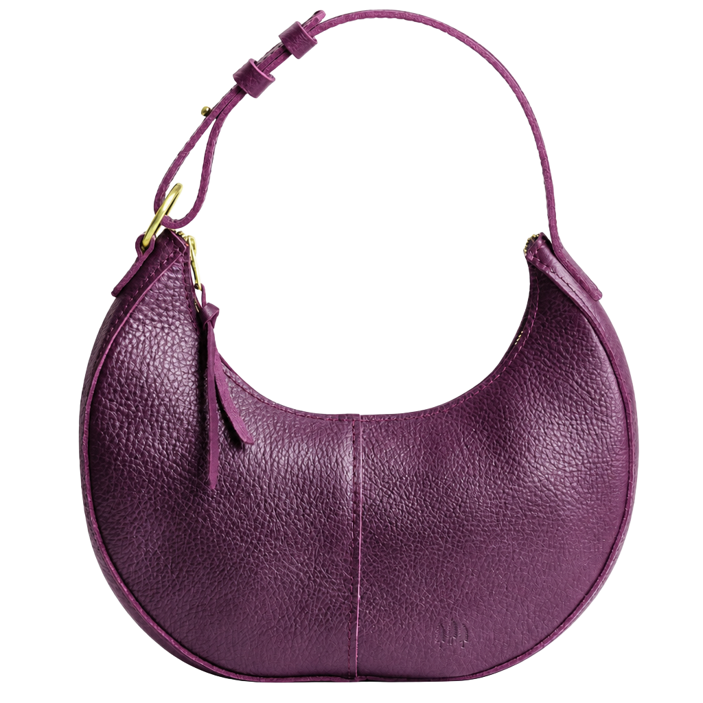 Portland Leather Nora Shoulder Bag Purple Plum Leather 1