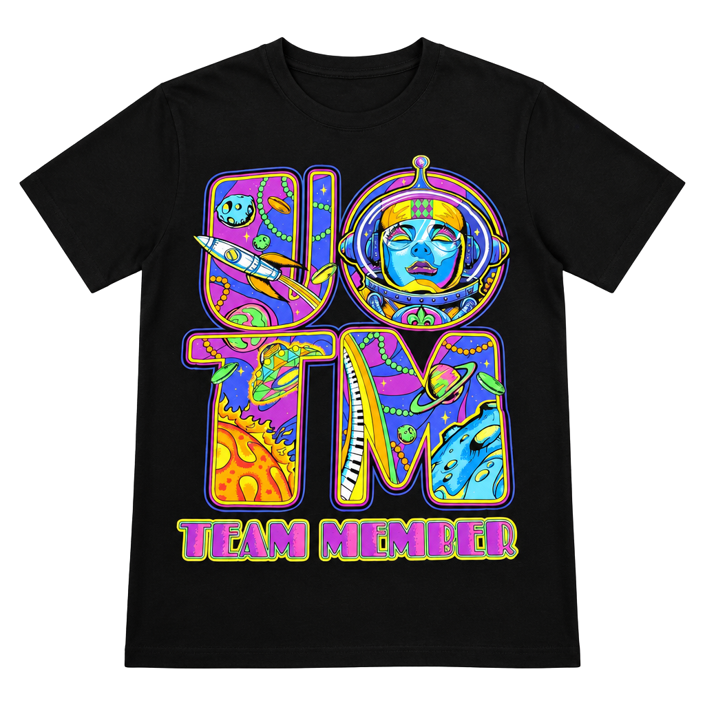 Universal Studios Florida UOTM Team Member Space Mardi Gras T-Shirt 1