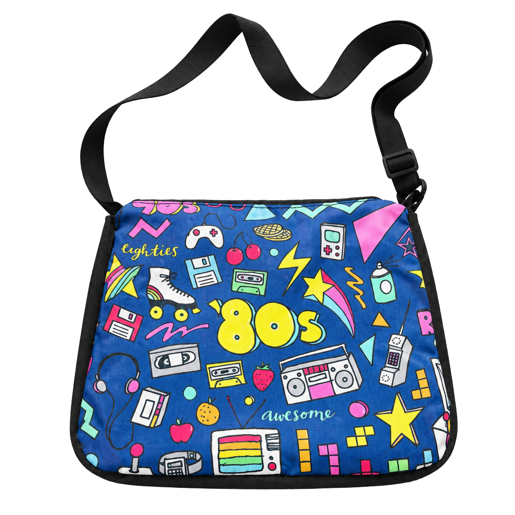 Retro 80s Pattern Crossbody Shoulder Bag Multi 1