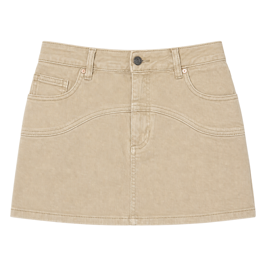 Madden NYC Western Skirt Size L Khaki Denim Mini 1