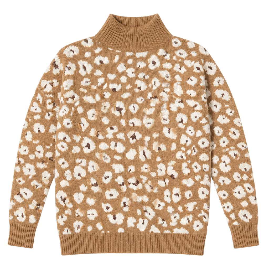 LOFT Leopard Print Mock Neck Sweater Size XSP 1