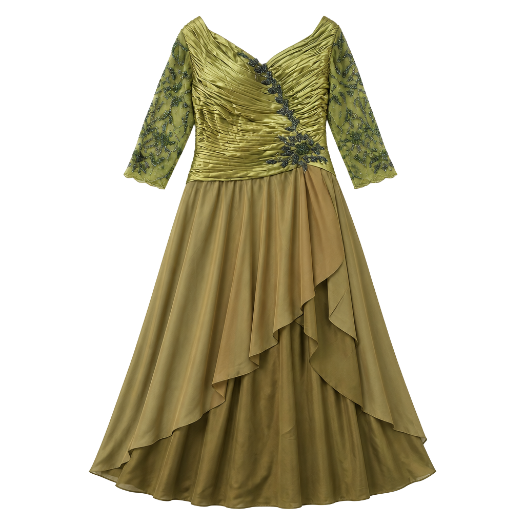 May Queen Couture Beaded Ruched Evening Gown 1