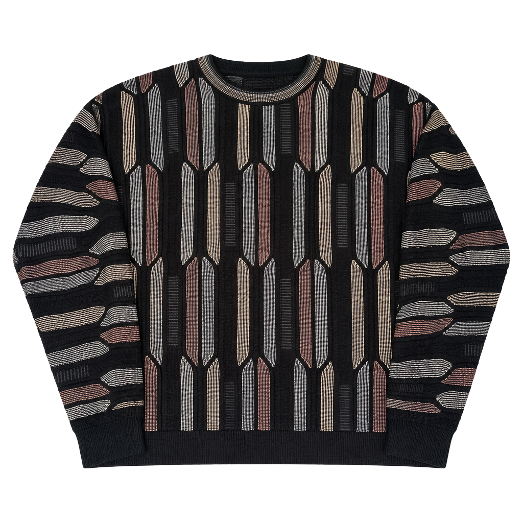 Tundra 3D Textured Knit Sweater Size XXL Vintage Coogi Style EUC 1