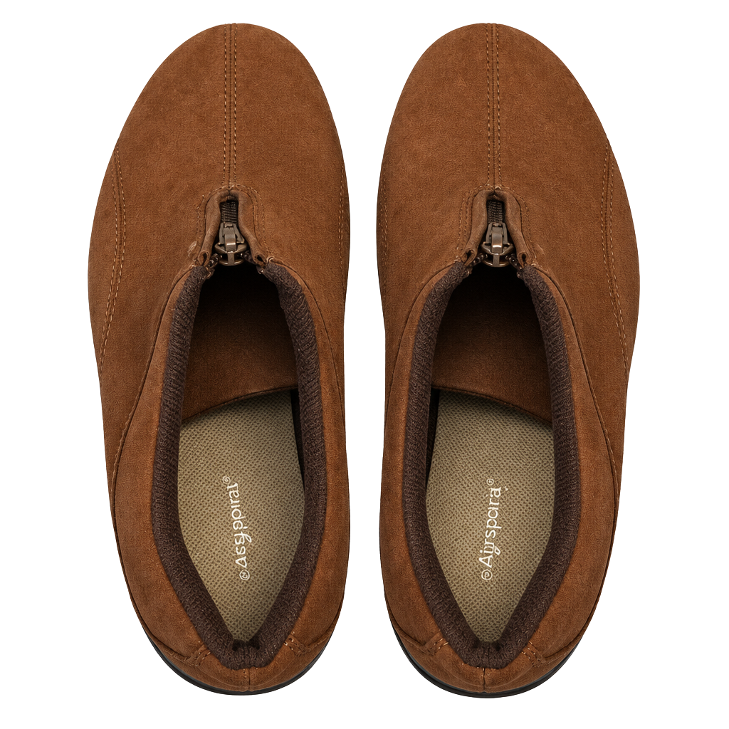 Easy Spirit Shoes Size 10M Brown Suede Front Zip 1