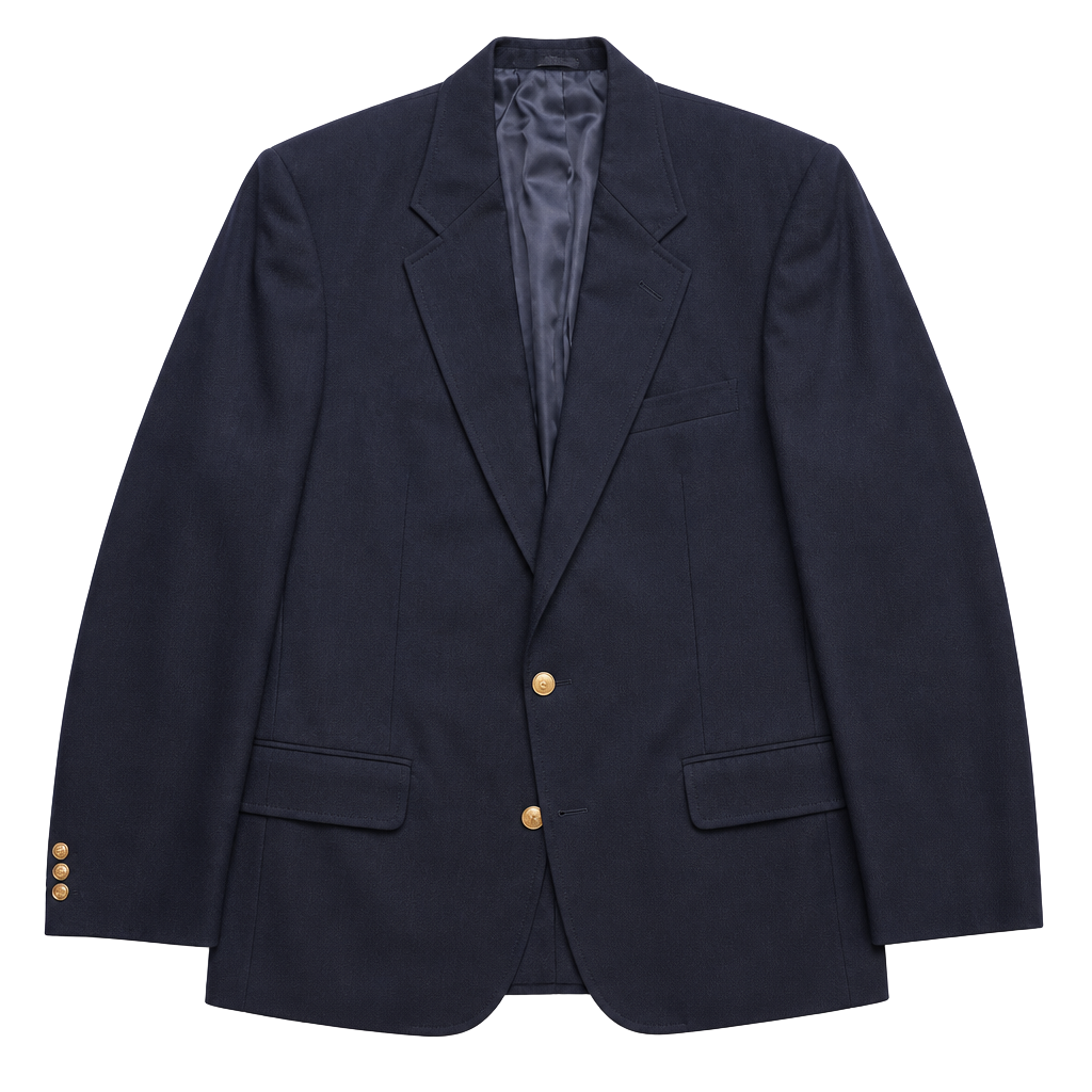 Brooks Brothers Navy Blazer Sport Coat with Gold Buttons, Size 41 Long 1