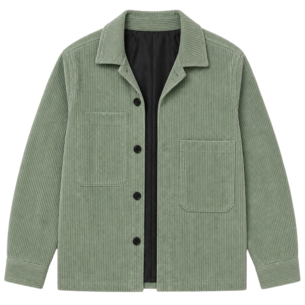 Obey Corduroy Shacket Size L Green Jacket Overshirt 1