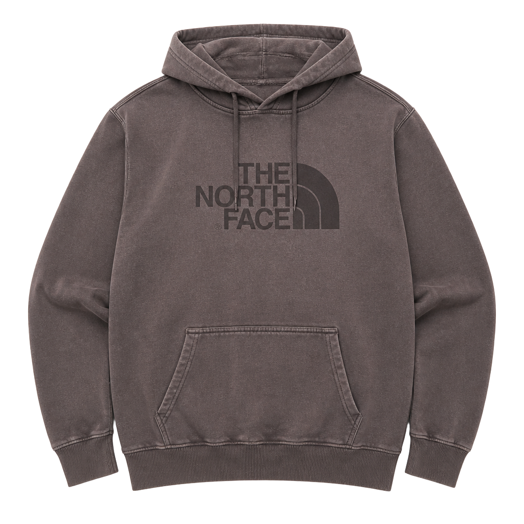 The North Face Gray Long Sleeve Hoodie Men's Size Large L Cotton Blend 1