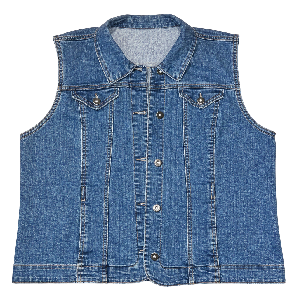 Charter Club Blue Denim Vest Women's Size L Classic Jean Style Button Front 1