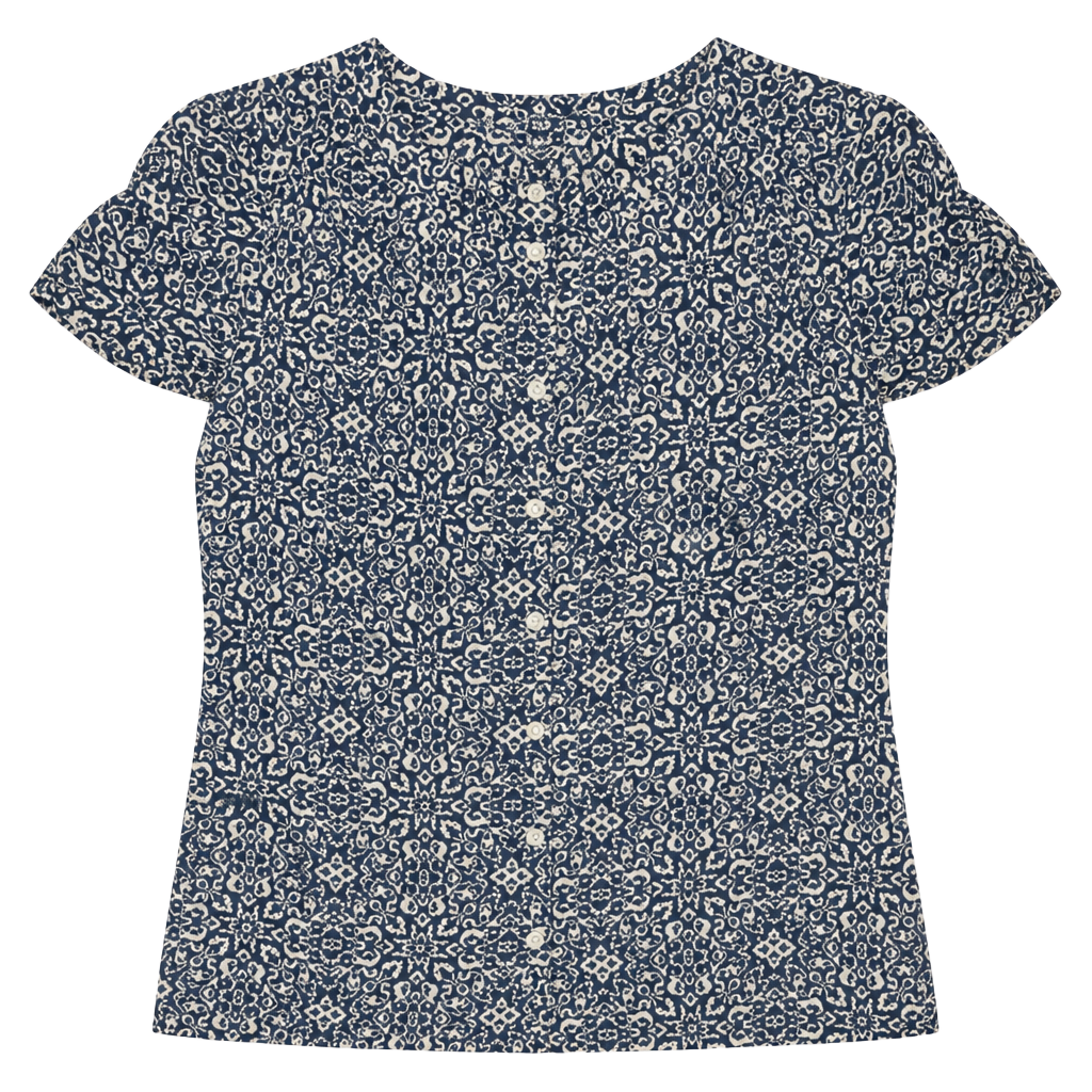 Banana Republic Blue & White Floral Button-Down Blouse 1