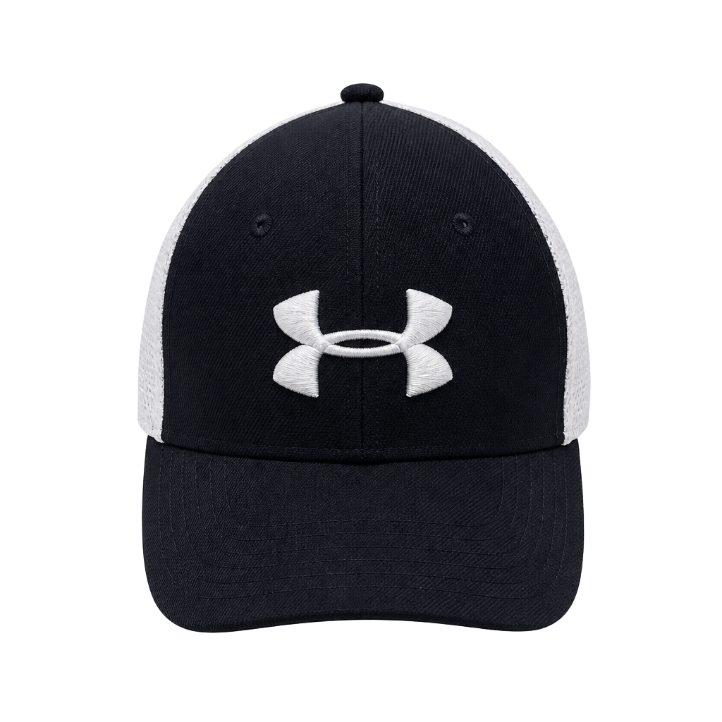 Under Armour Golf Mesh Stretch Men's Cap - Black/White, Size L/XL 1