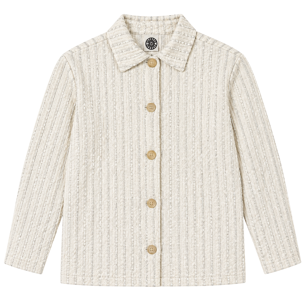 Vintage Produce Company Cream Textured Corduroy Button-Up Jacket 1