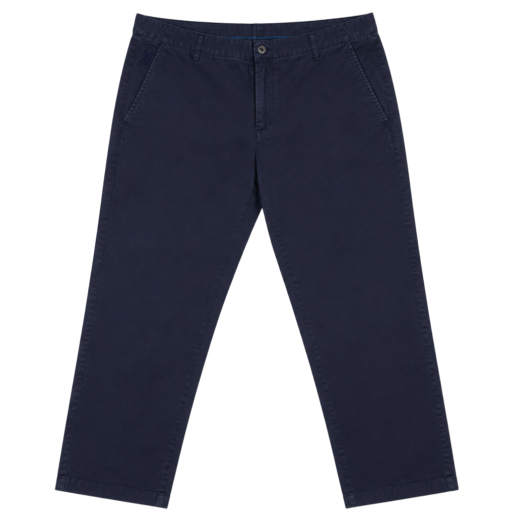 Psycho Bunny Pants Mens 38 Navy Blue Stretch Chino Golf Flat Front Cotton 1