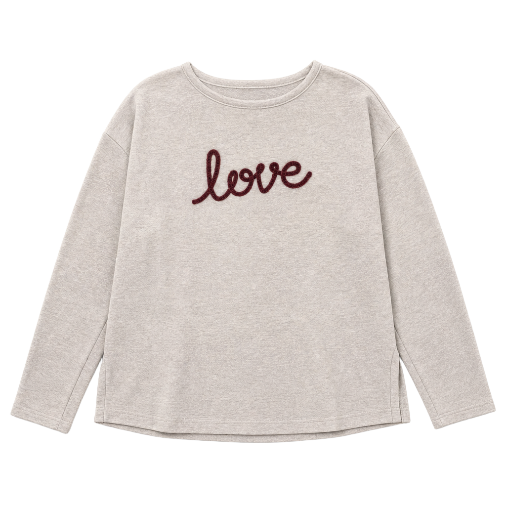 Women's Gray Sweatshirt Love Graphic 1