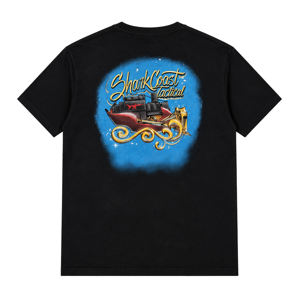 Shark Coast Tactical Graphic T-Shirt Black Graphic Tee 1