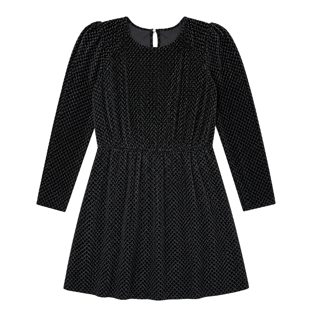 Apt. 9 Black Textured Velvet Long Sleeve Dress 1