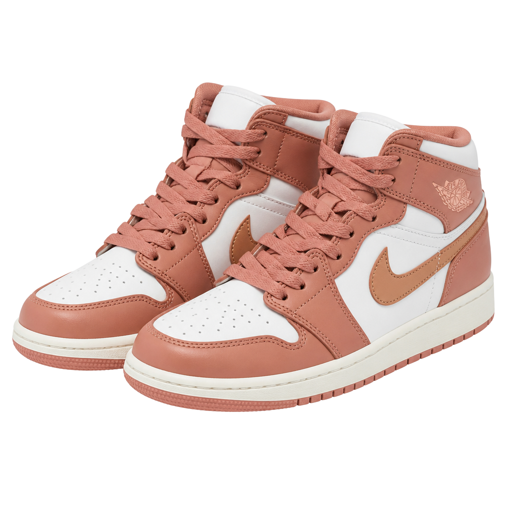 Nike Air Jordan 1 Mid SE Women's Red Stardust/Metallic Copper FB9892-670 1