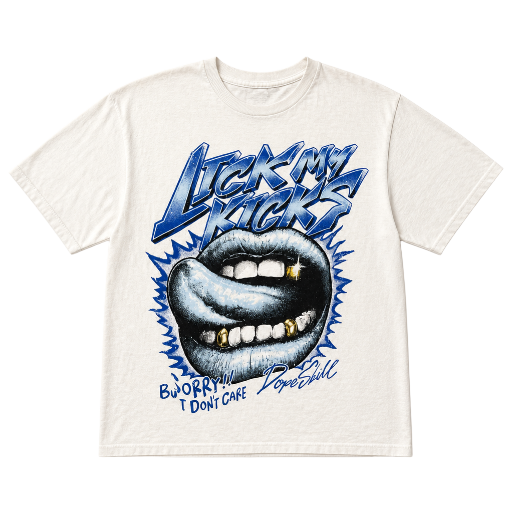 DopeSkill Lick My Kicks Graphic White T-Shirt 1