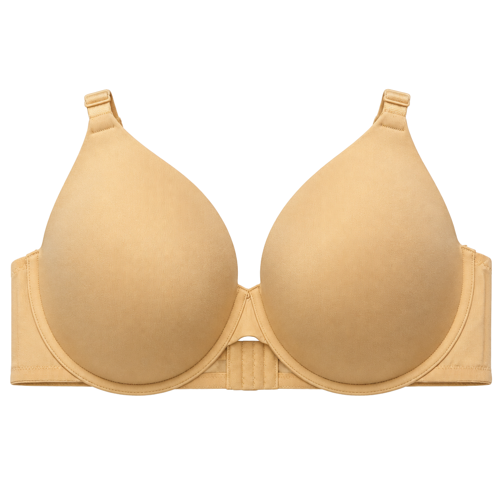 42DDD (wu50)Auden Smooth Lightly Lined Comfort Wire Demi Coverage Bra Beige 1