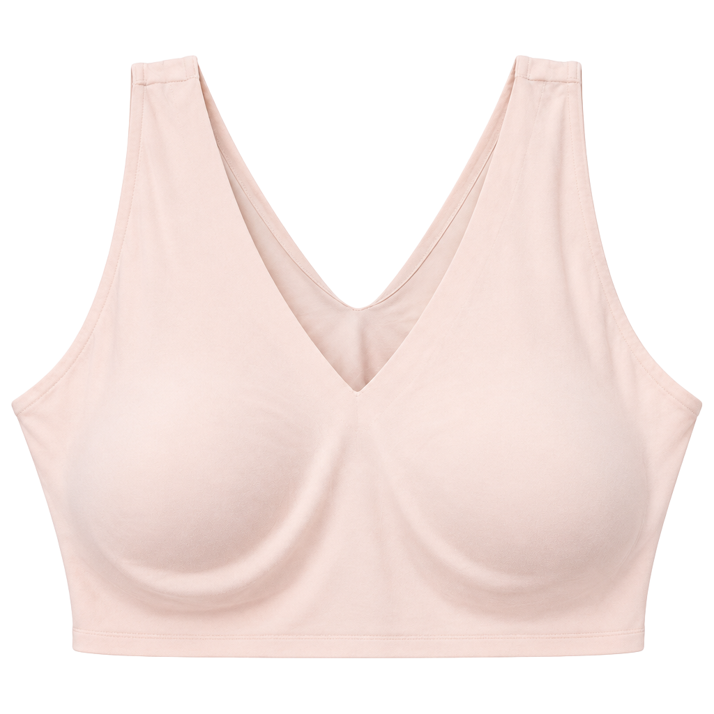 WU43 Size 3X True and Co V Neck Wireless Bralette Blush Pink NWT 1