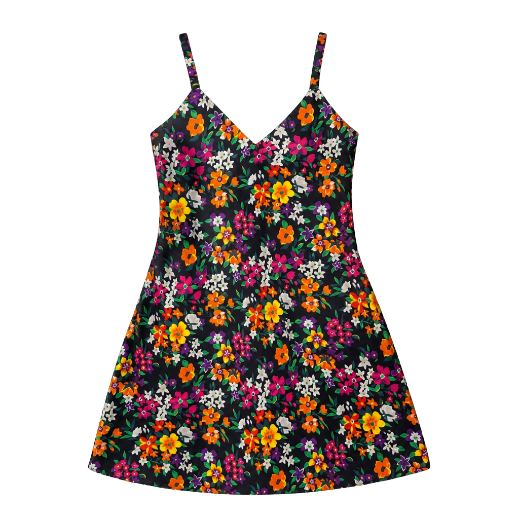 90s Vintage Frederick’s of Hollywood Floral Slip Dress M 1