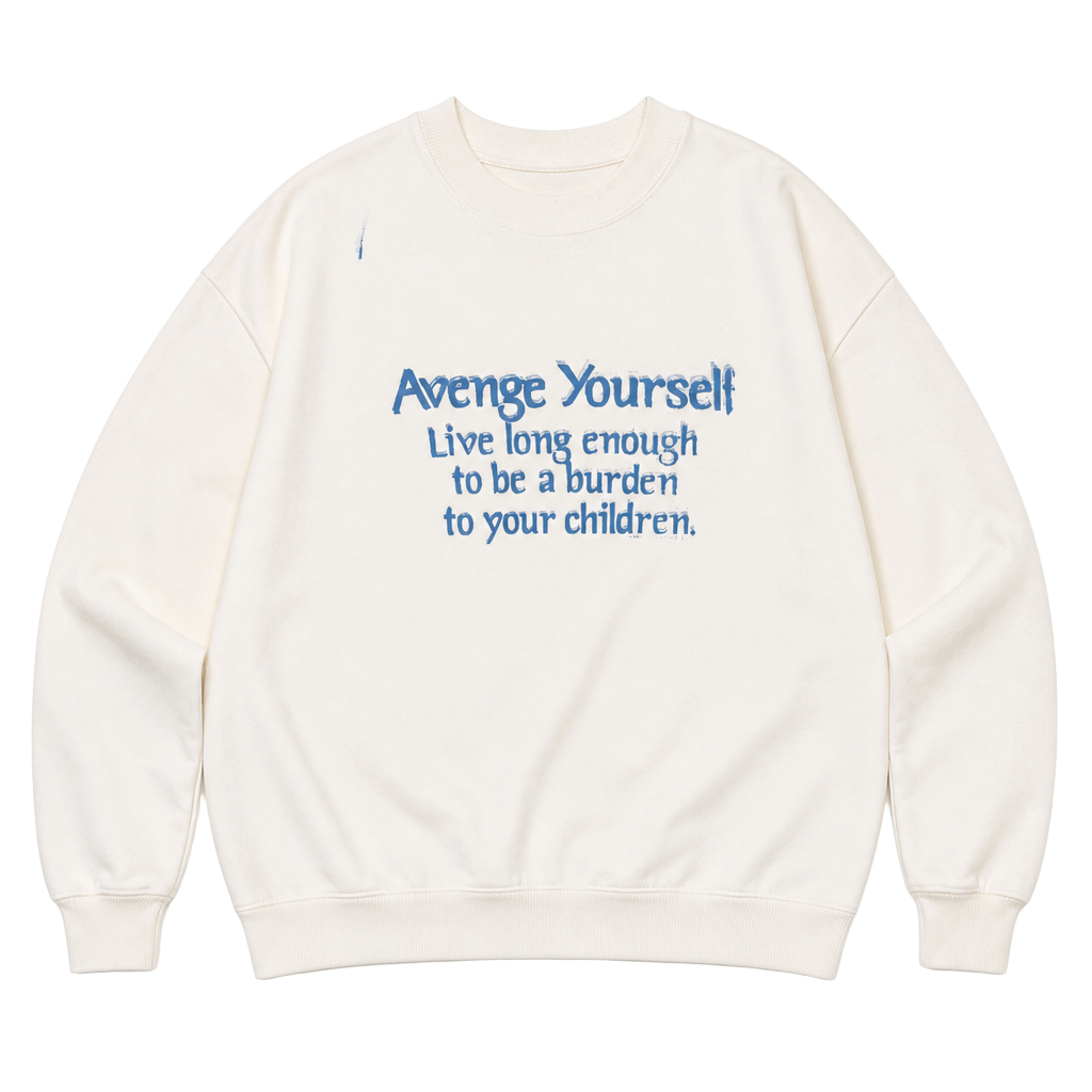 Funny Vintage Graphic Sweatshirt Size XL White 1