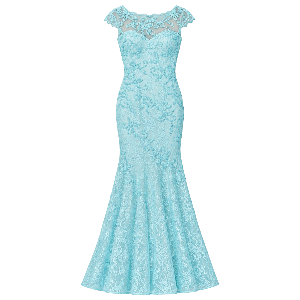 La Femme 20892 Lace Column Prom Dress Aqua 1