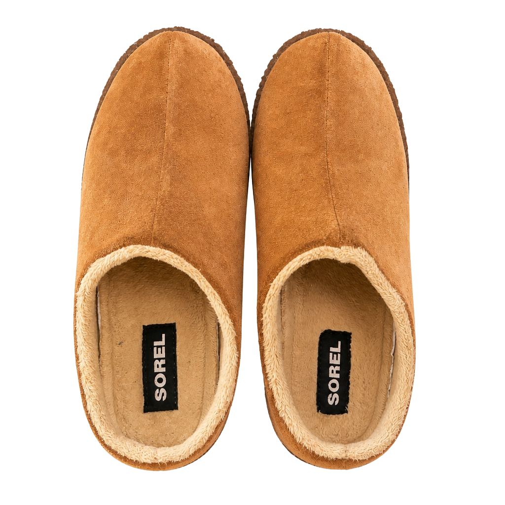 Sorel Youth Lanner Ridge II Suede Slipper Clogs - Camel Brown 1