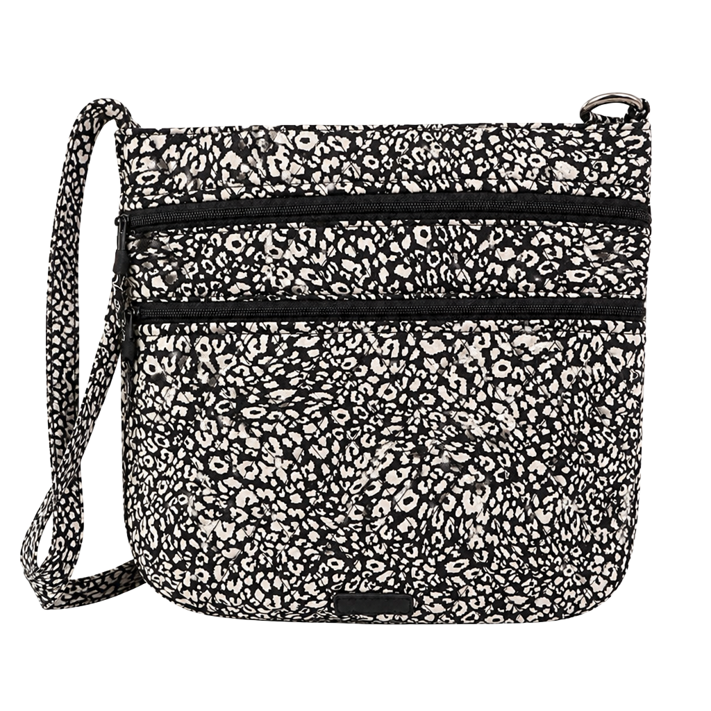 Vera Bradley Zip Hipster Crossbody in Camocat Black & White Animal Print 1
