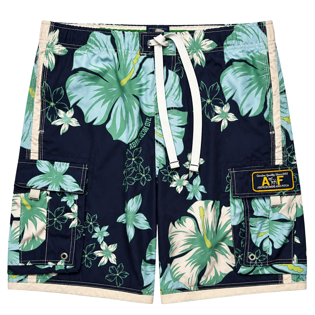 Abercrombie & Fitch Men's Floral Print Cargo Board Shorts 1