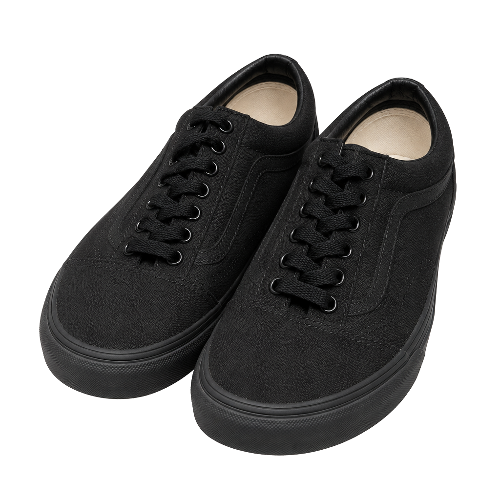 Vans Old Skool Skate Shoes Black Monochrome Canvas 1