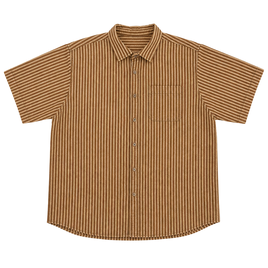 Palmar Clothing Co. Brown Striped Short Sleeve Button Down Shirt XX-Large 1