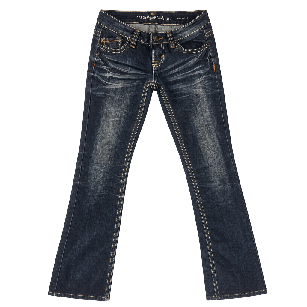 Wishful Park Bella Bootcut Jeans Waist Size 1 Low Rise Distressed Blue Jeans 1