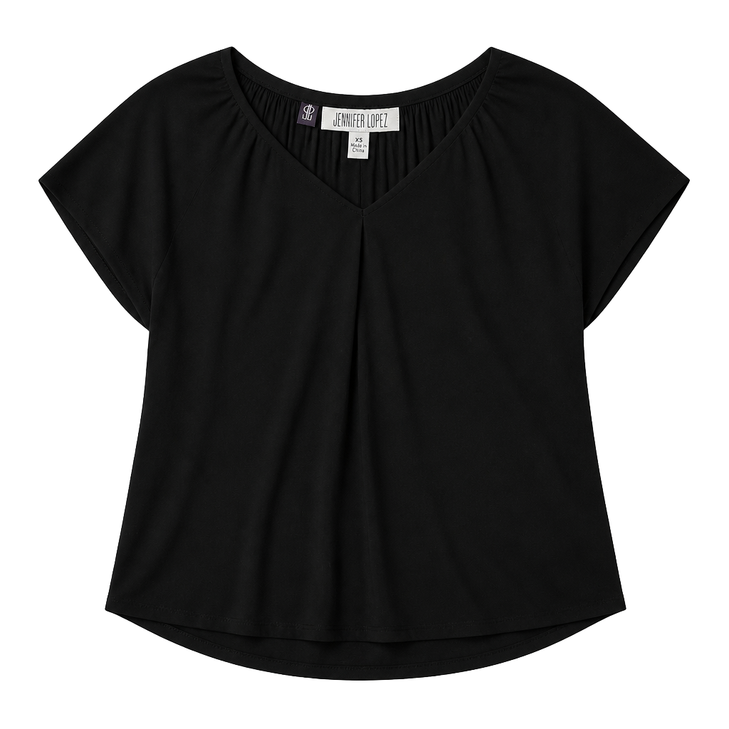 JENNIFER LOPEZ BLACK OPEN SHOULDER SHIRT SIZE XS GOLD BLING 1