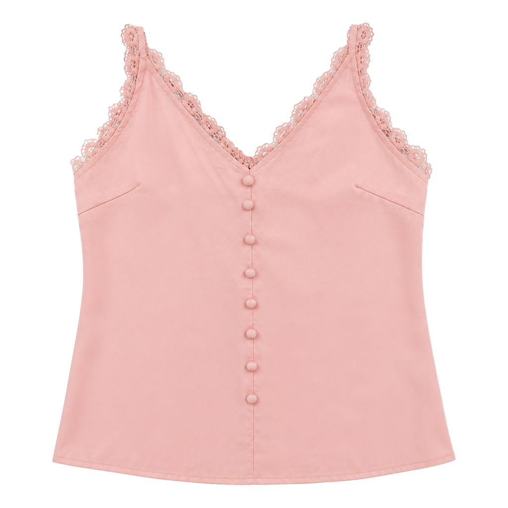 Frenchy Eyelash Lace Trim Cami Top 1