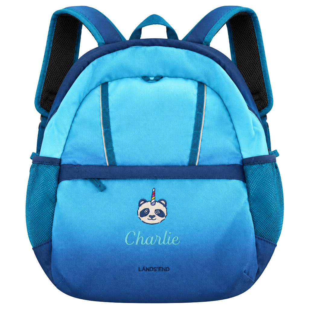 Lands' End Kids Backpack Panda Unicorn Blue Gradient 1