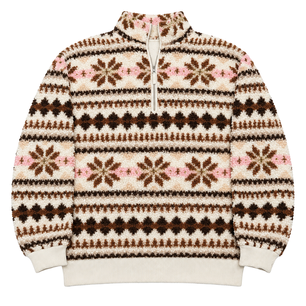 Aerie Fair Isle Sherpa Quarter Zip Fleece Pullover M
Brand: Aerie 1