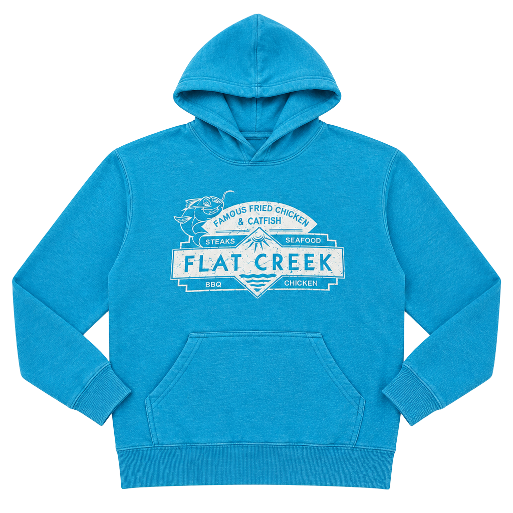 Port & Company Flat Creek Hoodie Youth Large Blue Sweatshirt 1