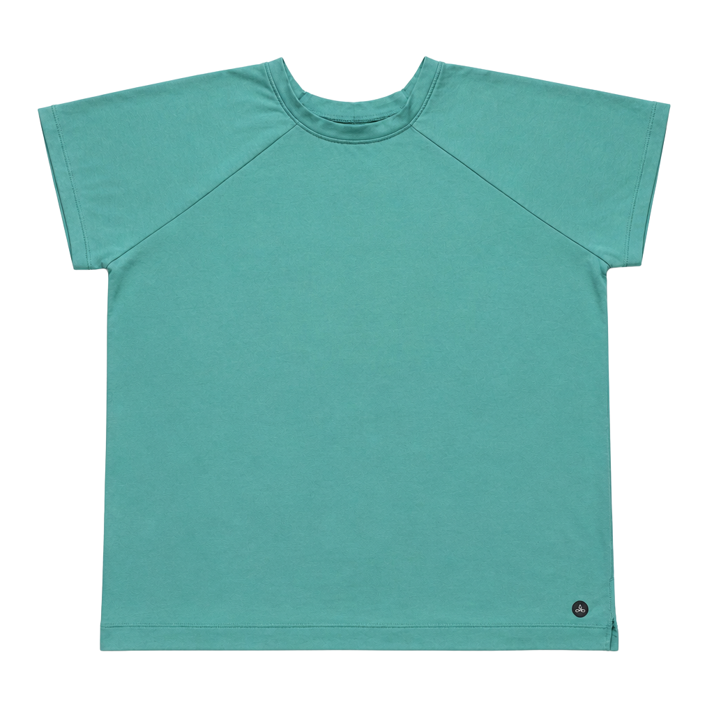 Prana Short Sleeve Workout Shirt Size L Teal Yoga Gym 1