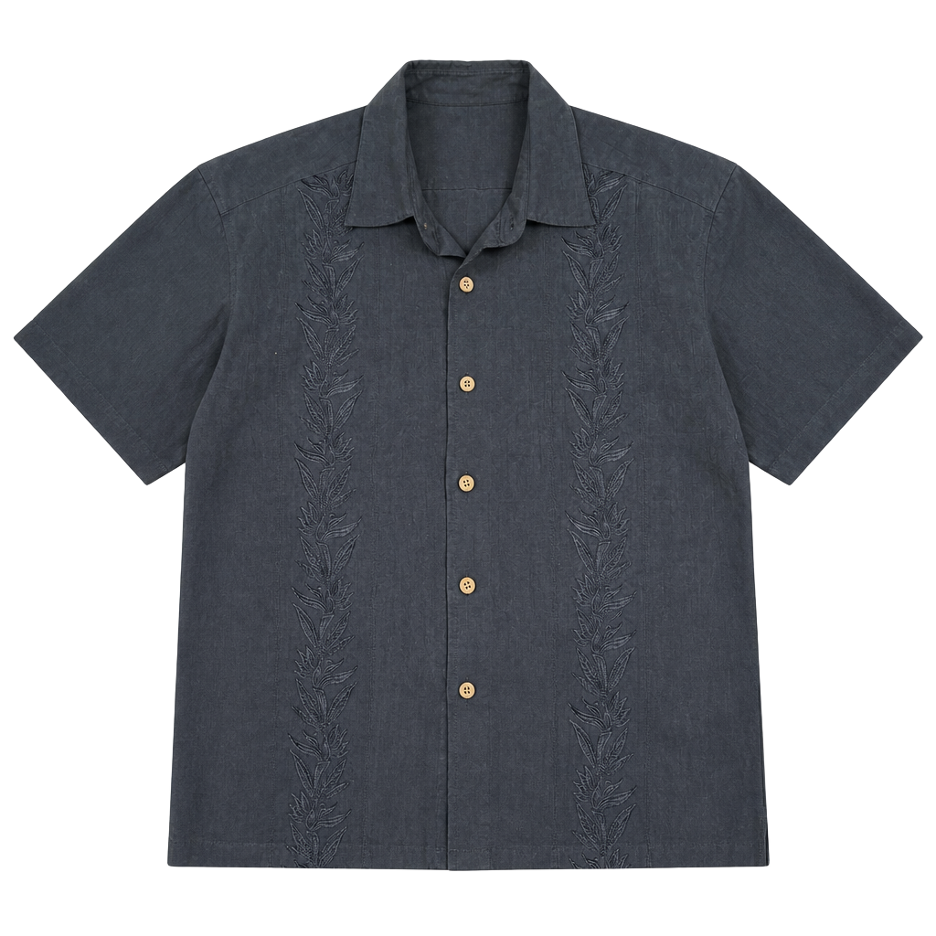 Quiksilver Edition Button Down Shirt Size M Black Embroidered Y2K 1