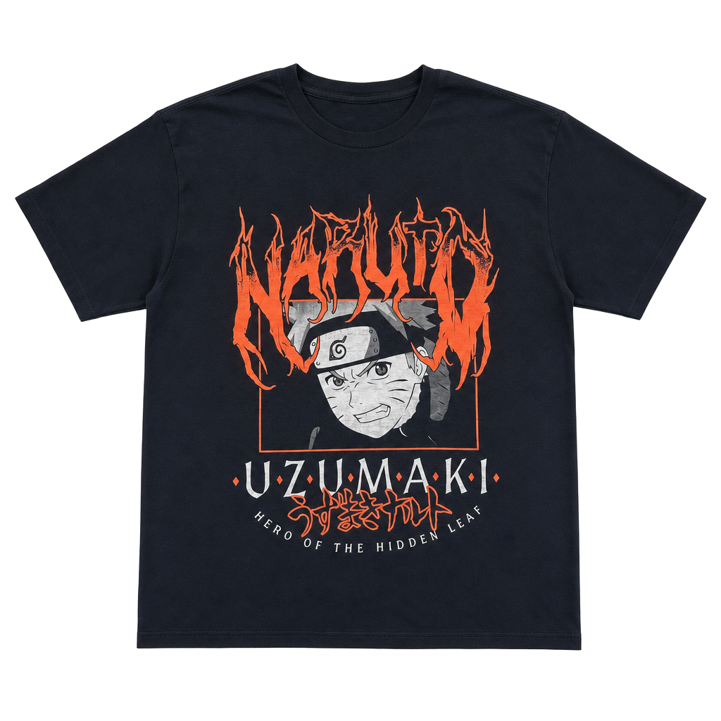 Ripple Junction Naruto Uzumaki Hero of the Hidden Leaf Black T-Shirt 1