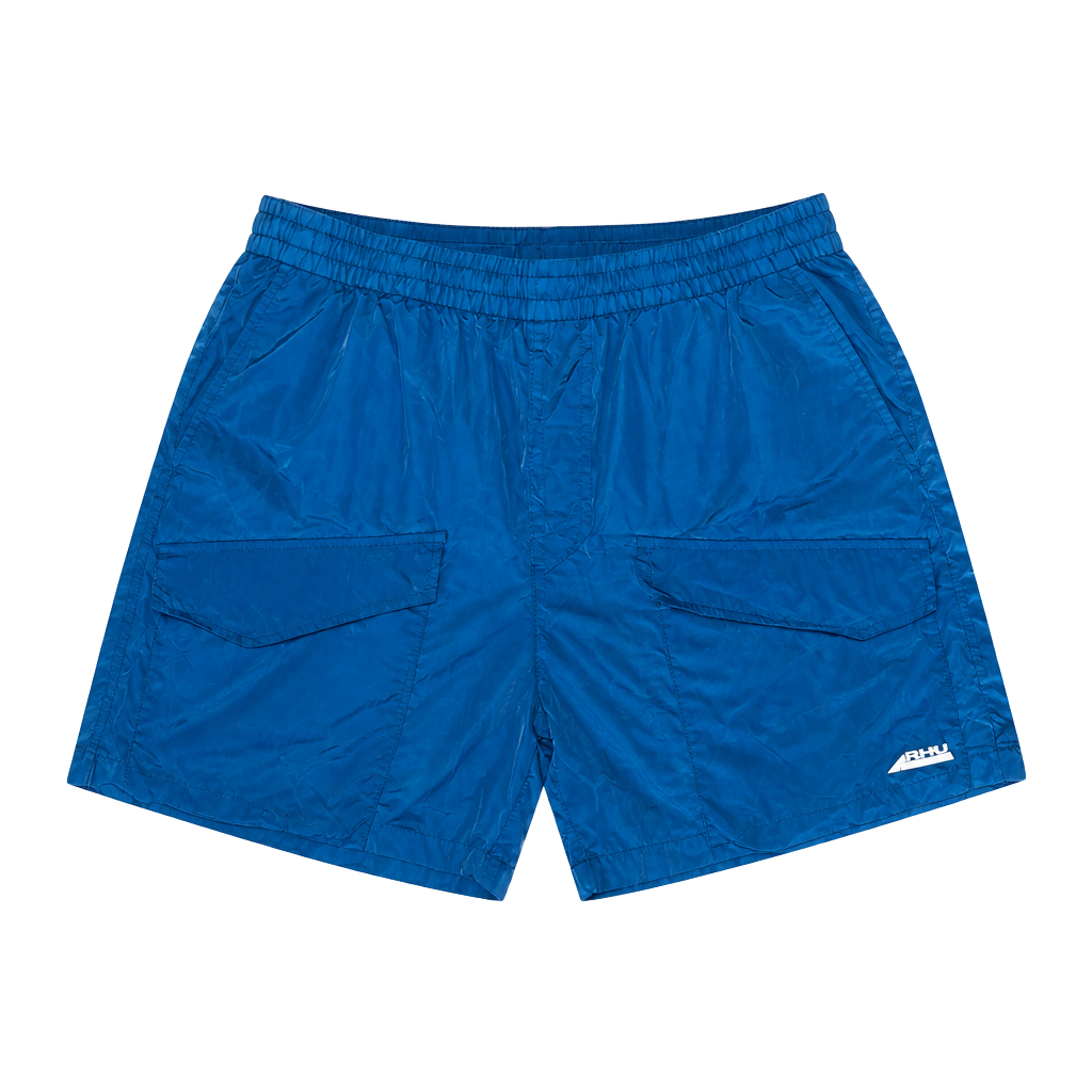 Zara x Rhuigi RHU Limited Edition Cargo Pocket Nylon Shorts Blue Mens Size L 1
